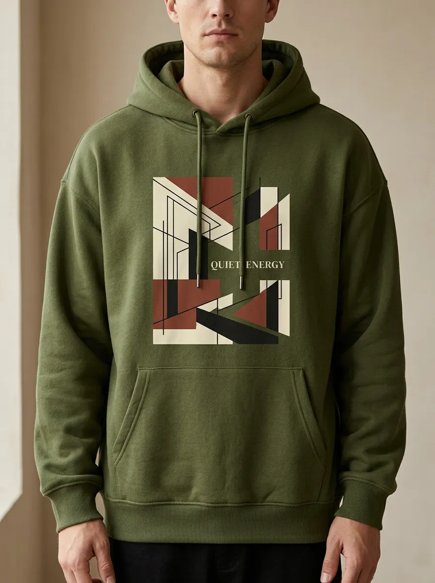 Unisex Quiet Energy Geometric Motif Hoodie