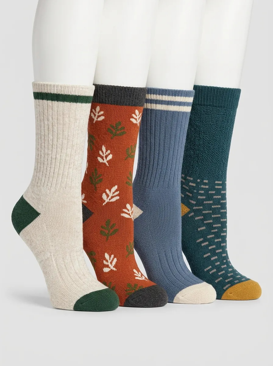 Leaf Nature Four-Pair Casual Socks