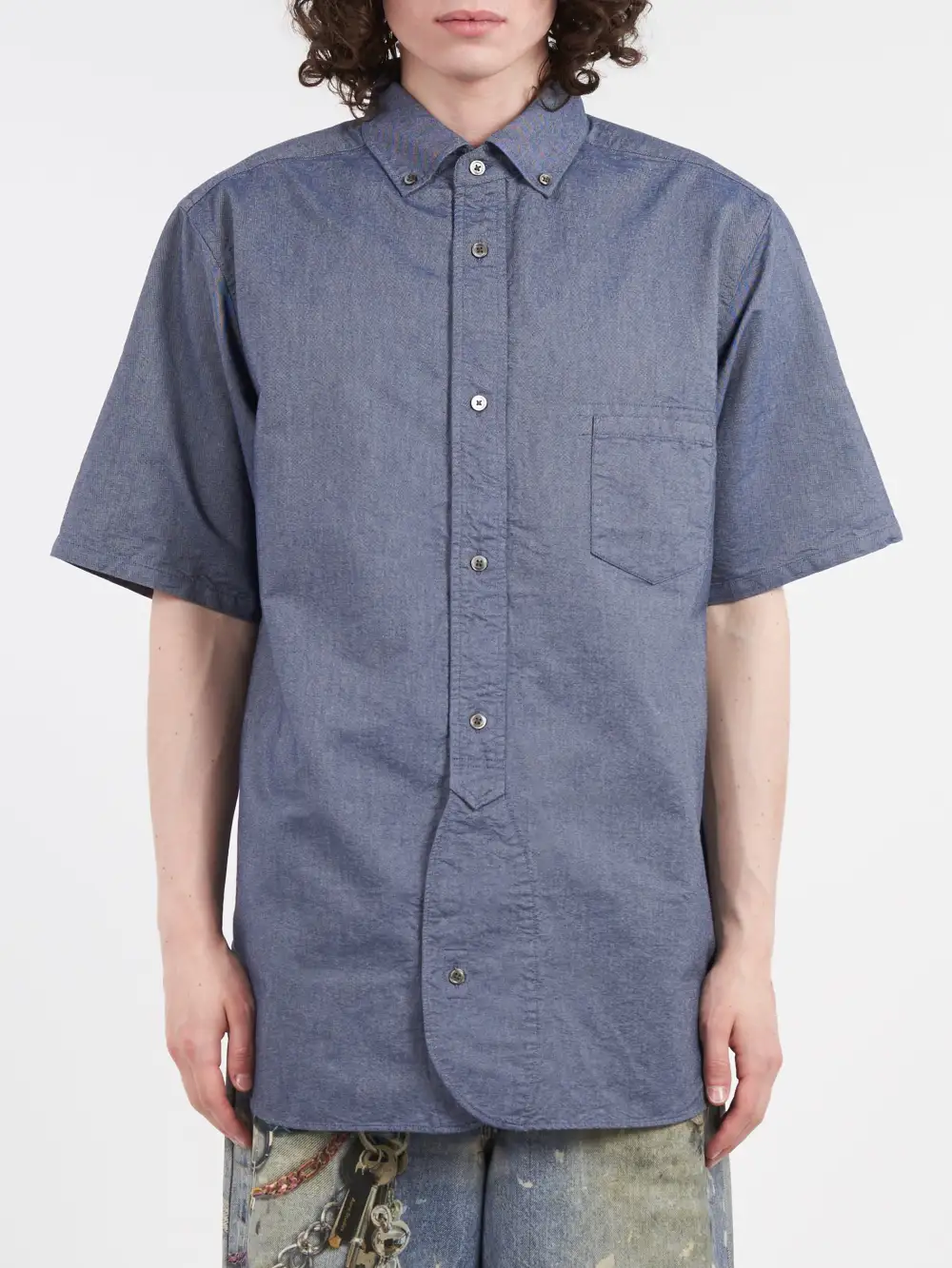 Men's Short Sleeve Curved Hem Shirt
