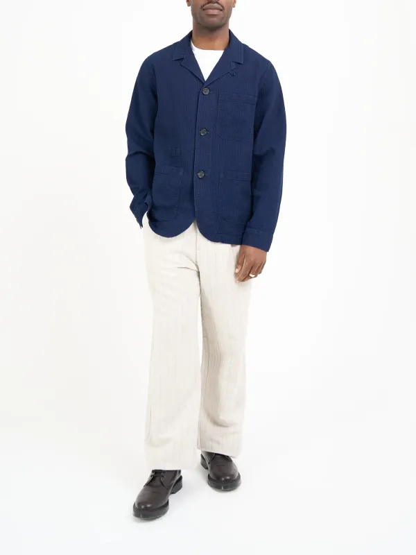 Indigo Long Sleeve Cotton Shirt Jacket