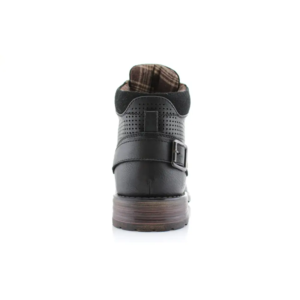 Faux-Suede Suede Faux-Leather Combat Boots