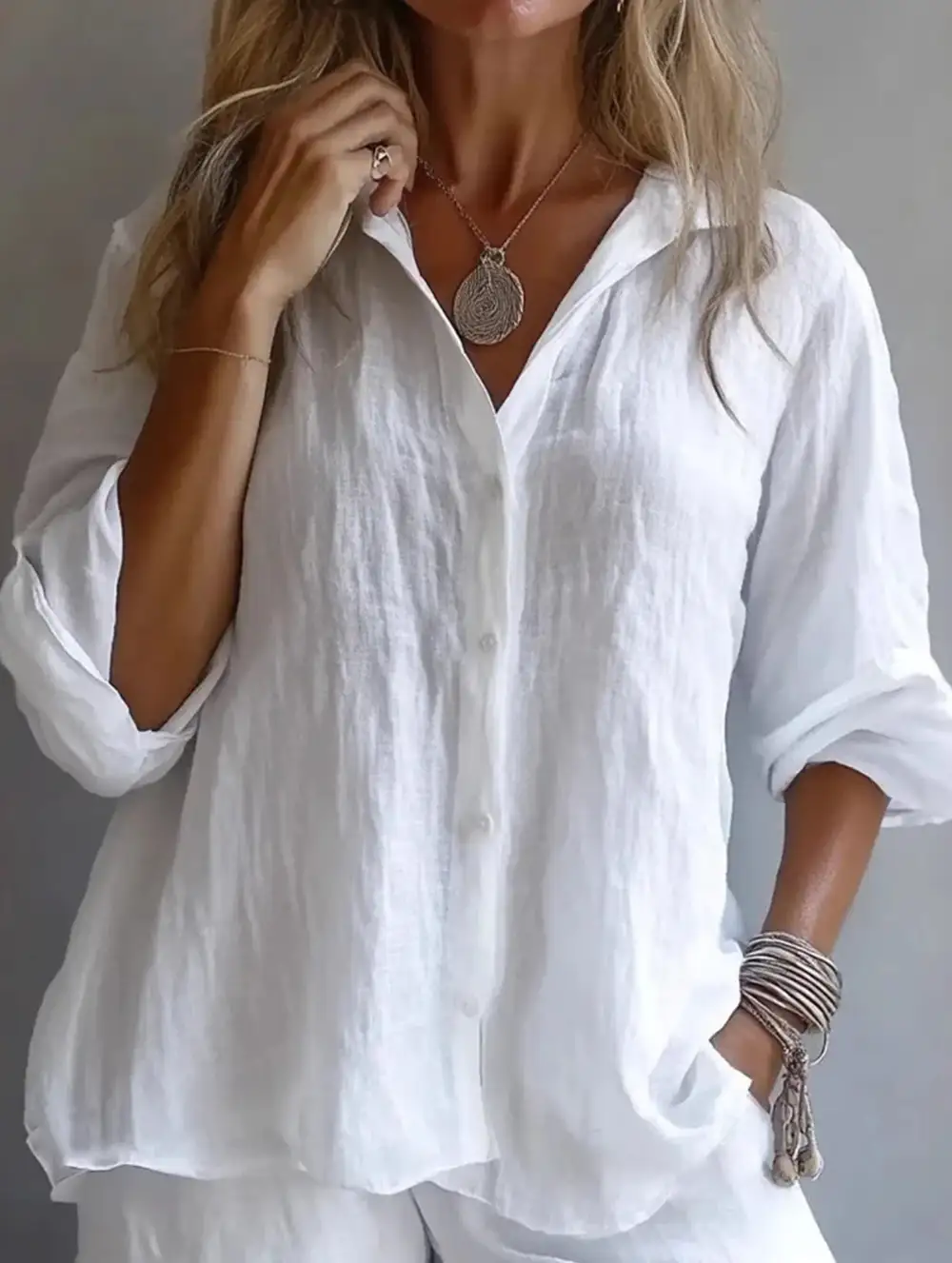 Casual Button Down Blouse