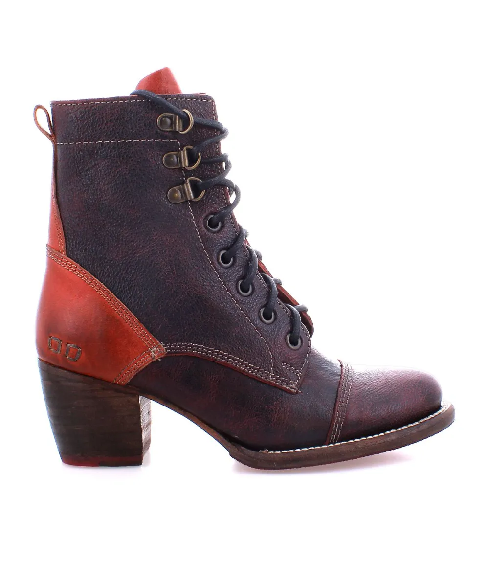 Cap-Toe Side-Zip Lace-Up Boots