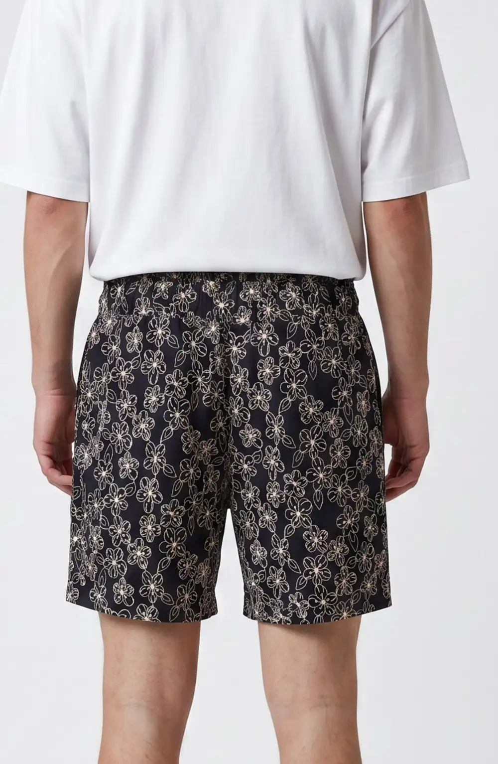 Men's Embroidered Woven Drawcord Shorts