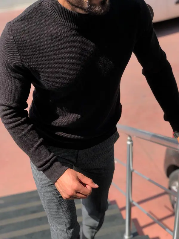 Slim Fit Knit Cotton Turtleneck Sweater