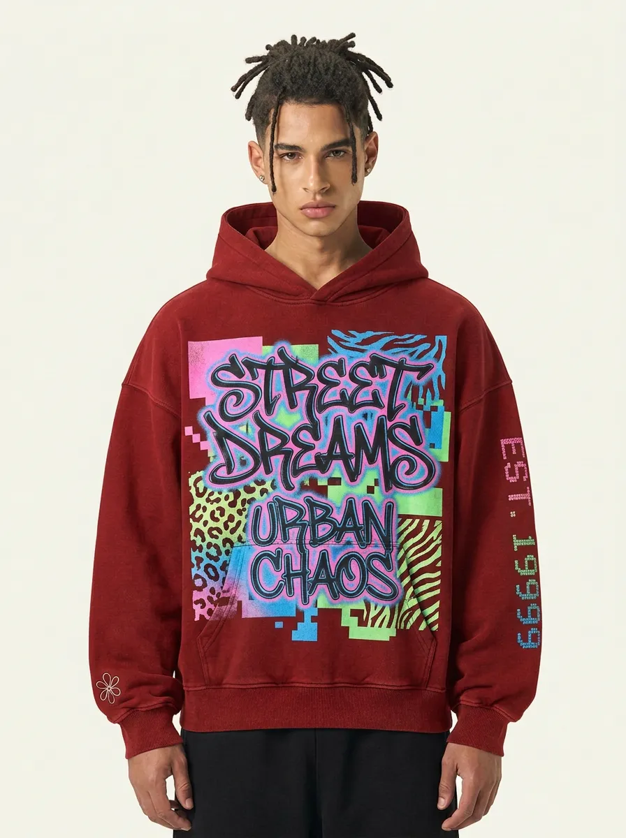 Unisex Modern Streetwear Graffiti Animal-Graphic Hoodie
