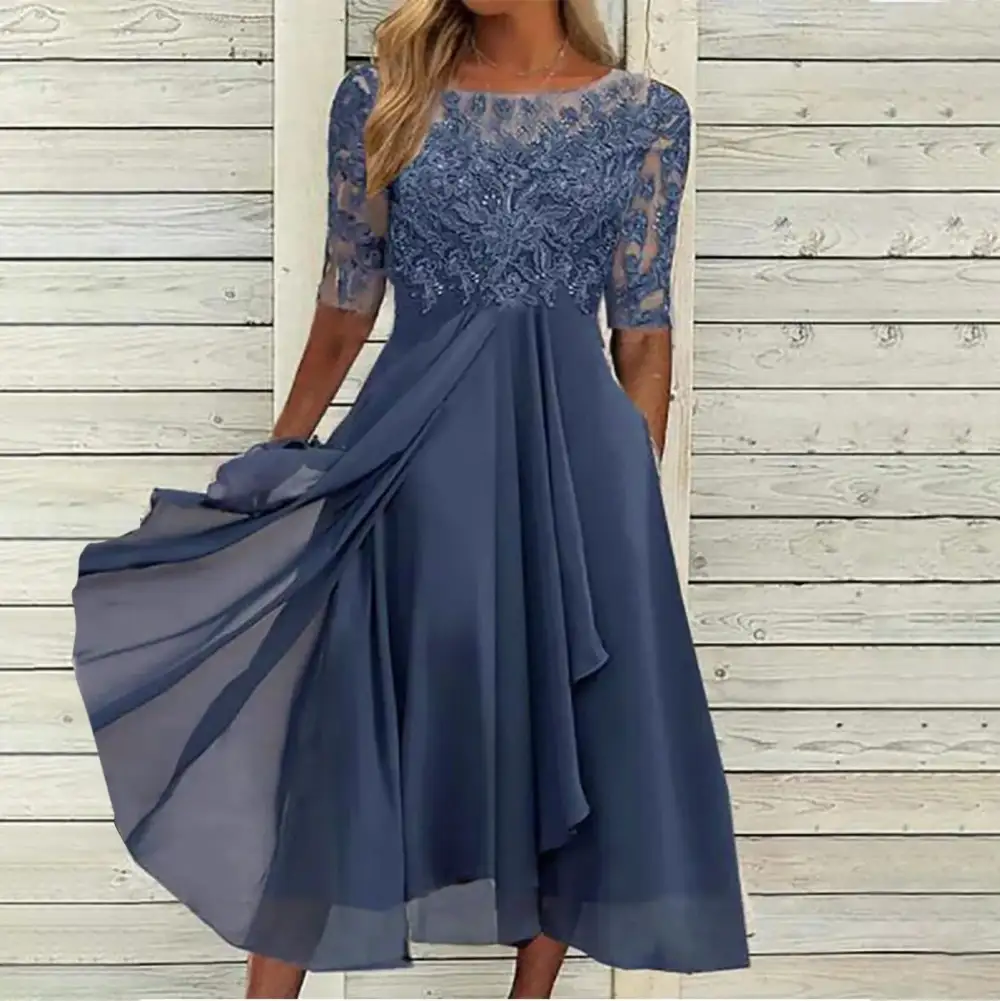 Lace Embroidered Cocktail Dress
