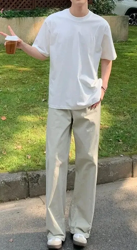 Solid Straight Leg Jeans