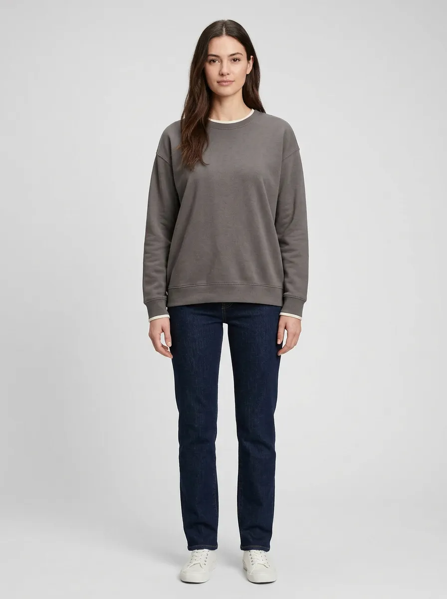 Women's Layered-Look Crew-Neck Sweatshirt