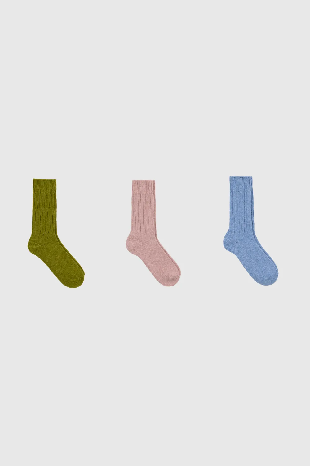 Ribbed Alpaca Blend Socks - Three Pack