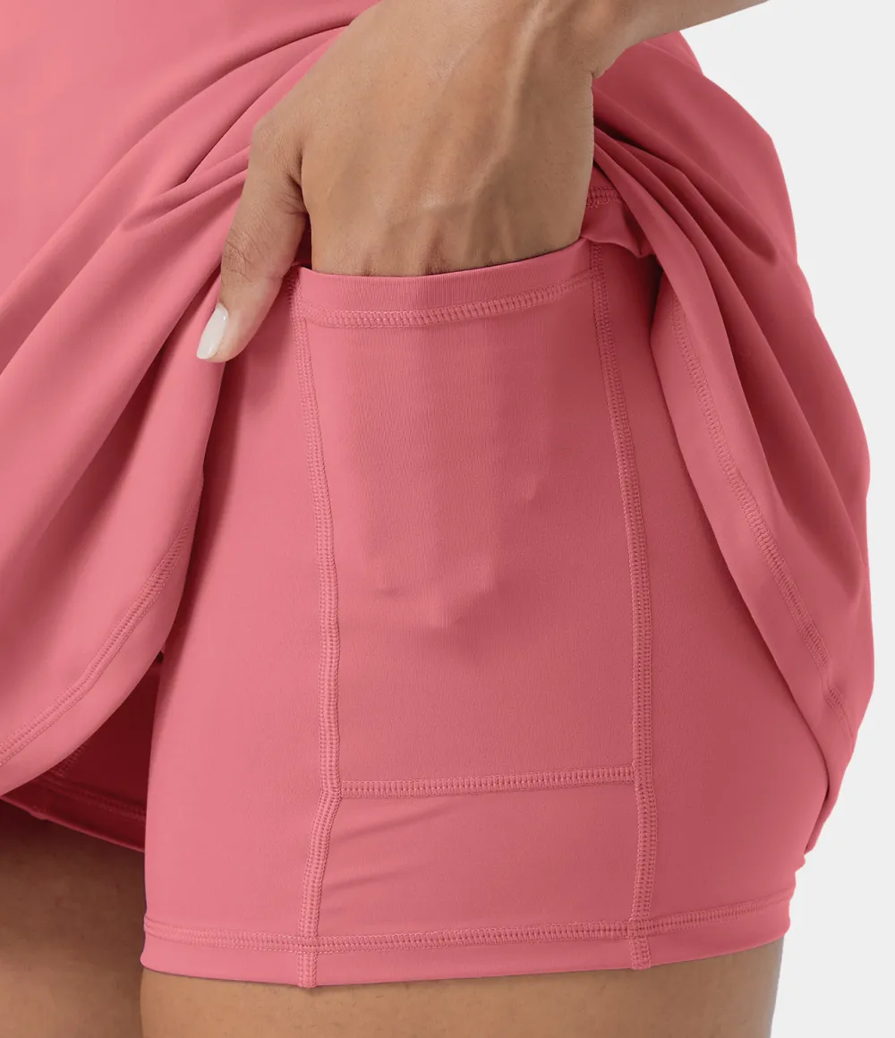 Softlyzero Airy Backless Cut Out 2-in-1 Pocket Cool Touch Mini Activity Dress