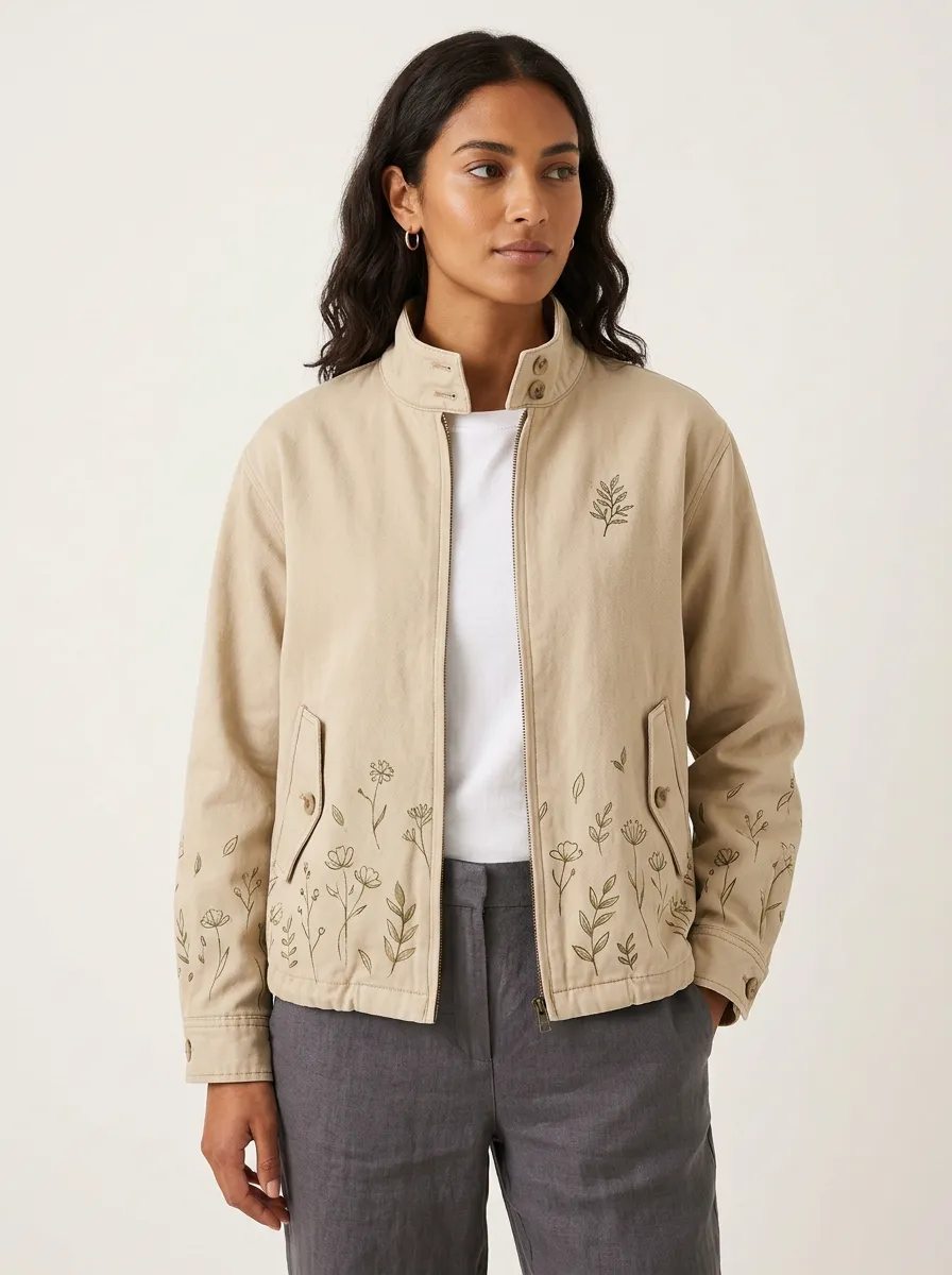 Women's Botanical Wildflower Printed Jacket