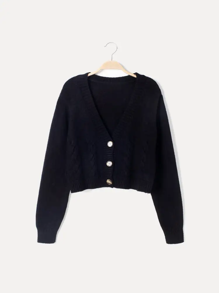 Cropped Button Up Cardigan