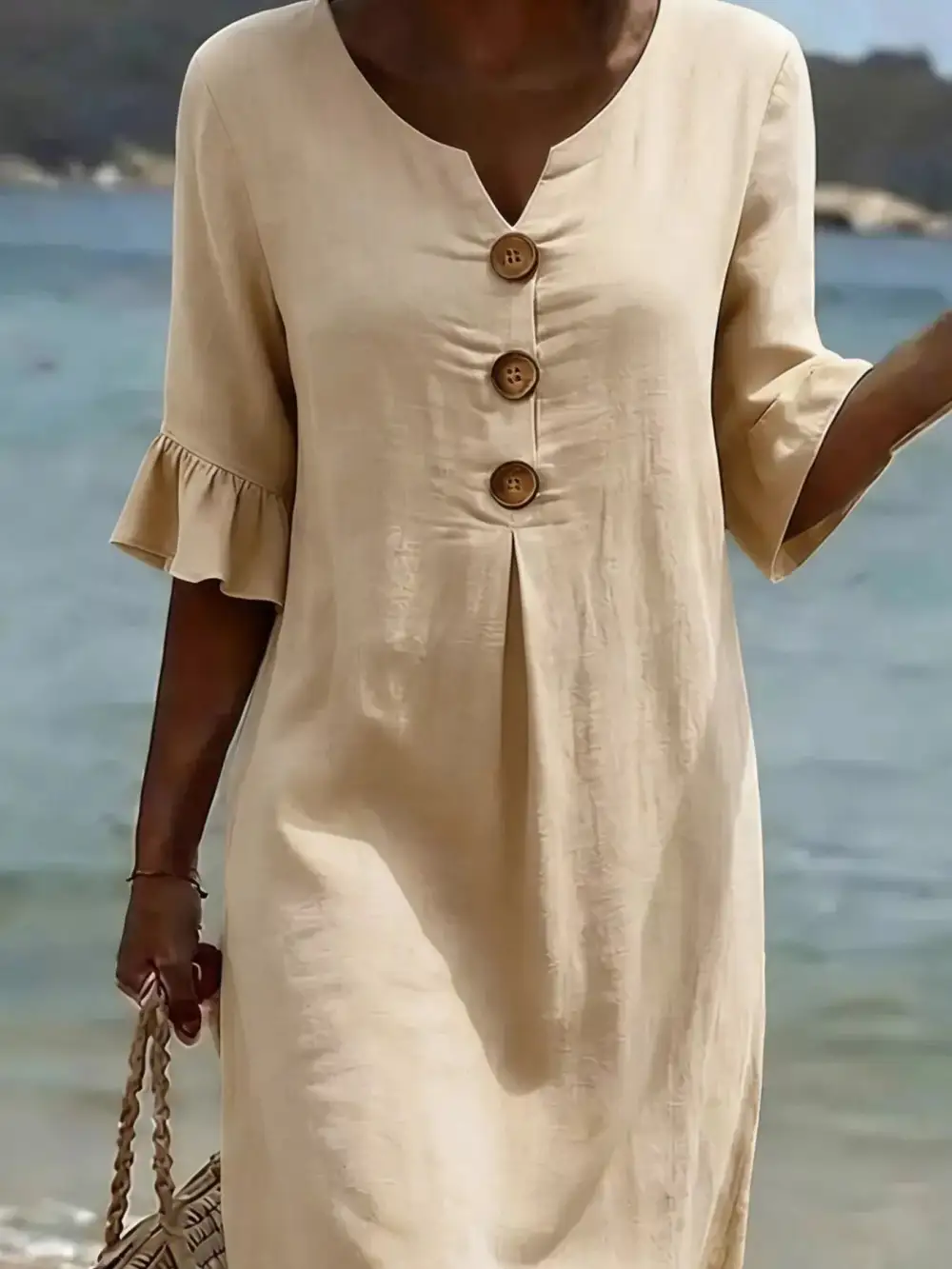 Button Dress Casual