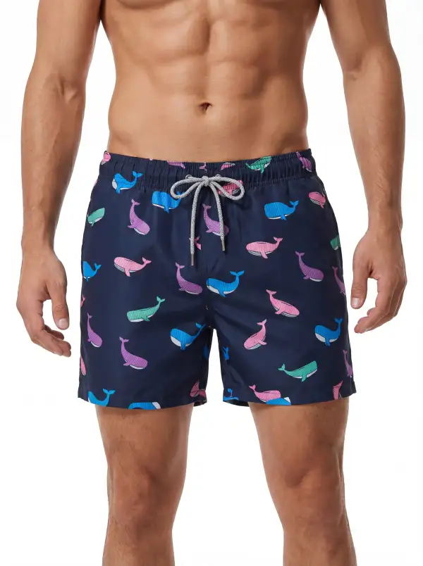 Navy Whales Swim Shorts