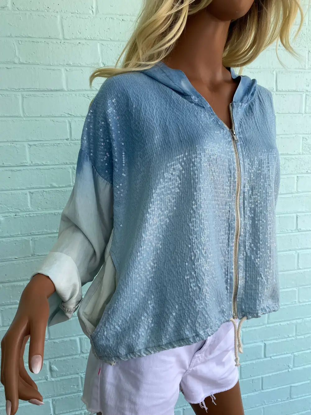 Relaxed Sequin Hoodie