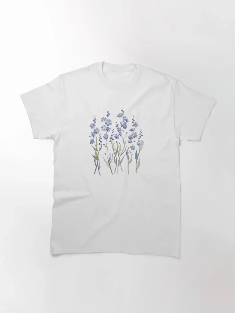 Women's Casual Watercolor Floral Print Crew Neck Short-Sleeve T-Shirt