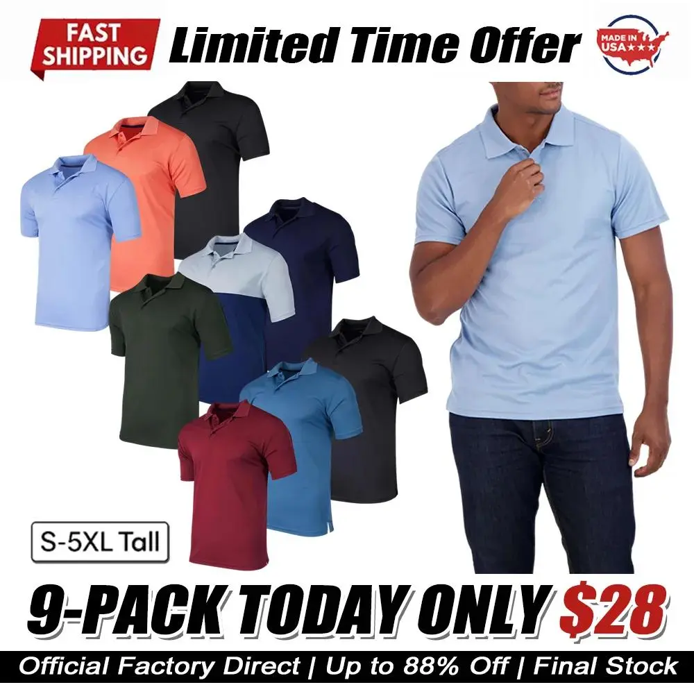 Men's Quick-Dry Short Sleeve Athletic Performance Polo Shirt (Available In Big & Tall)
