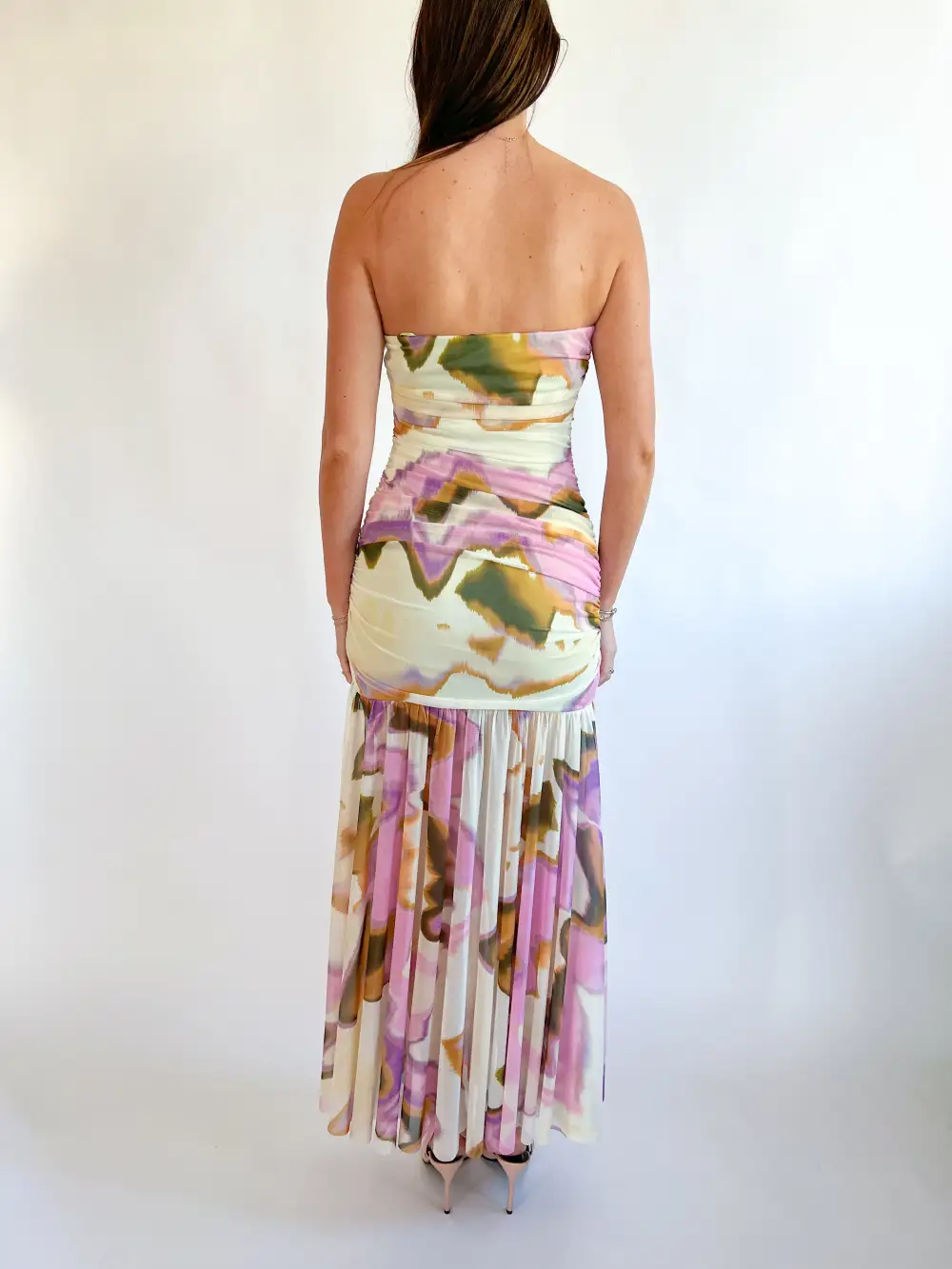 Strapless Maxi Detail Dress Overlay