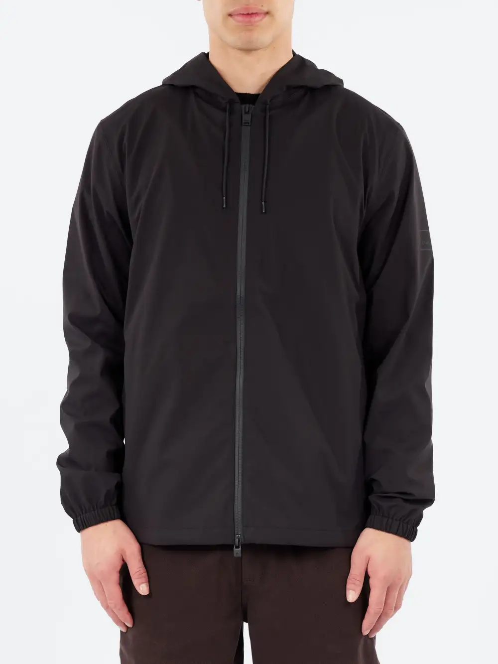 Men's Hooded Zip Front Hardshell Jacket