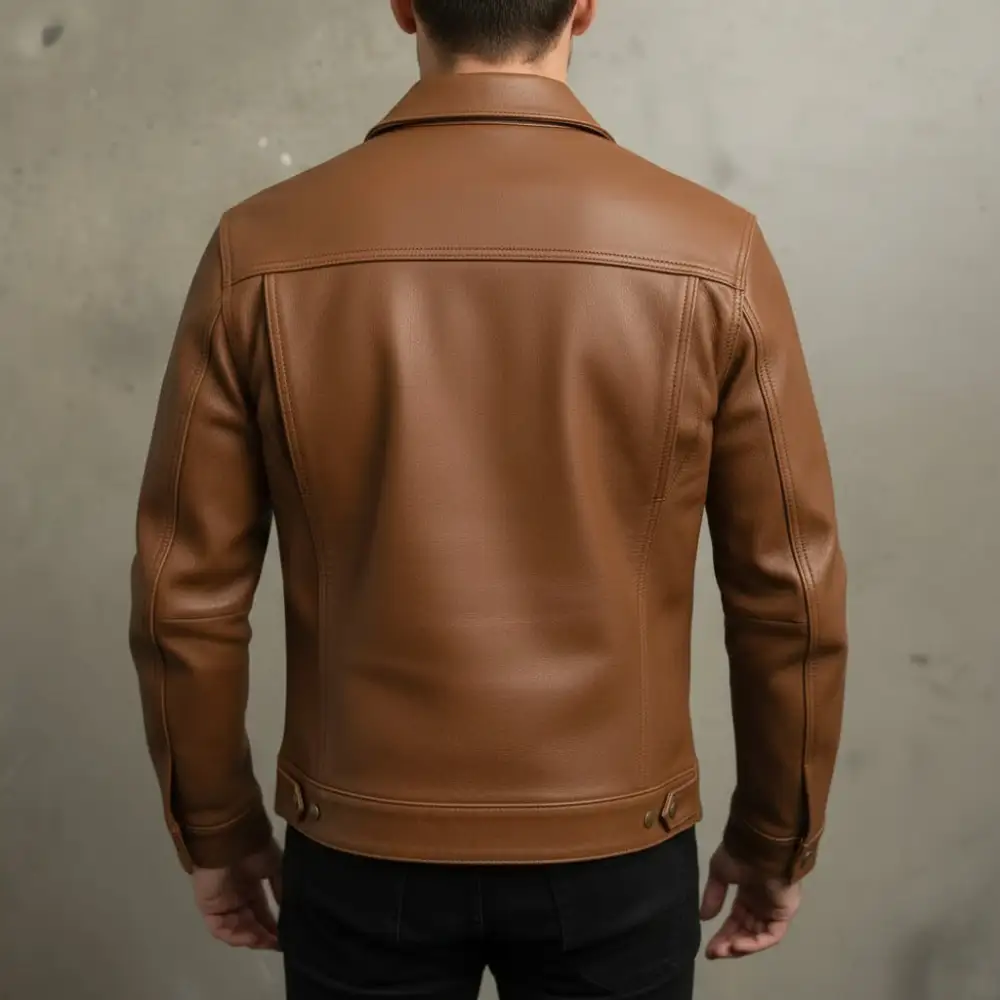 Leather Trucker Pebbled Jacket