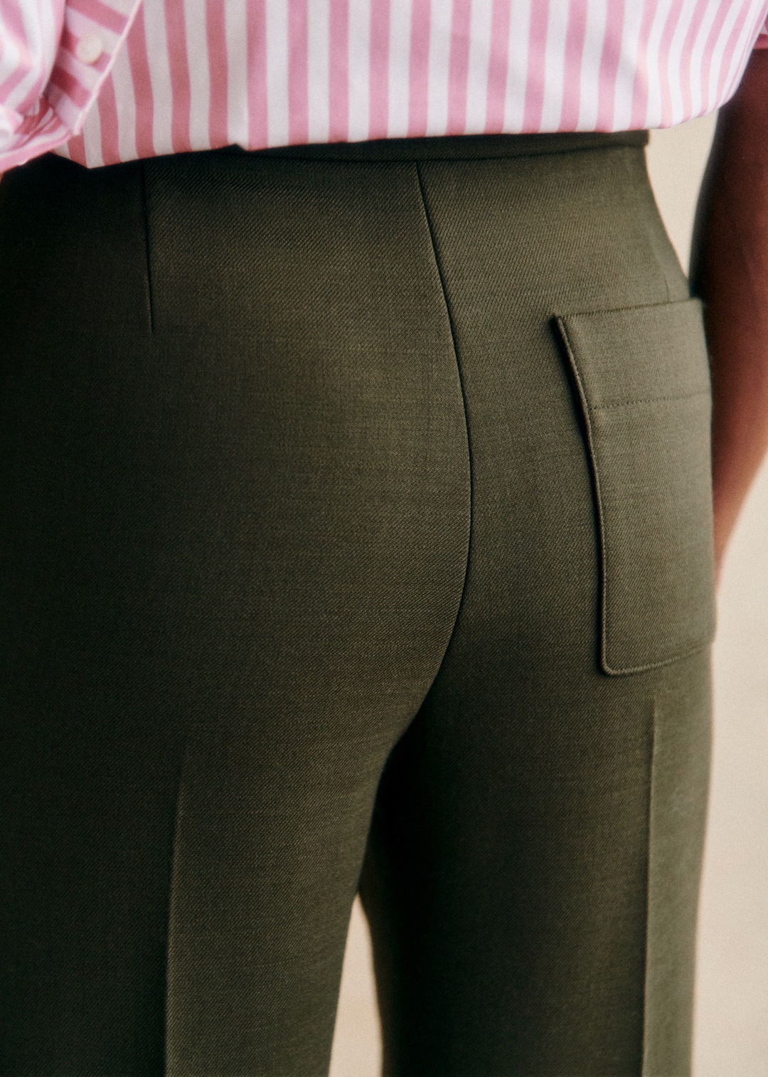 High-Rise Two-Button Straight Jeans