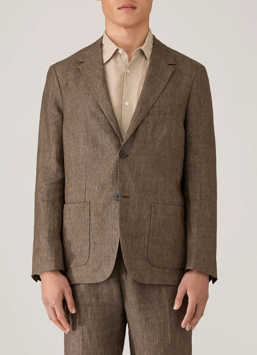 Darted Linen Tailored Blazer