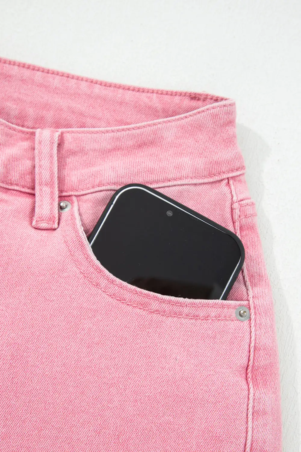 Polished High Waist Wide Leg Washed Denim Jeans