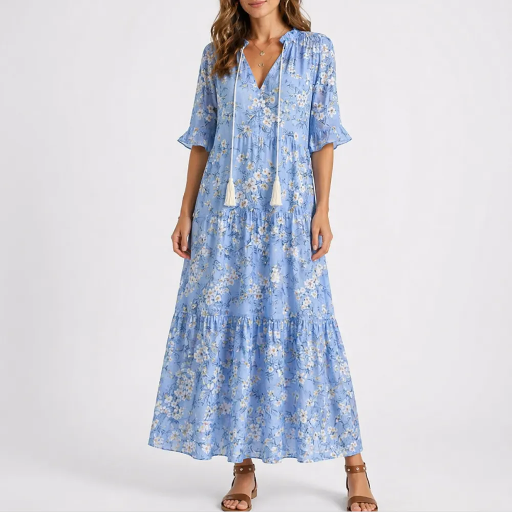 Evelyne Summer Flowy Maxi Dress