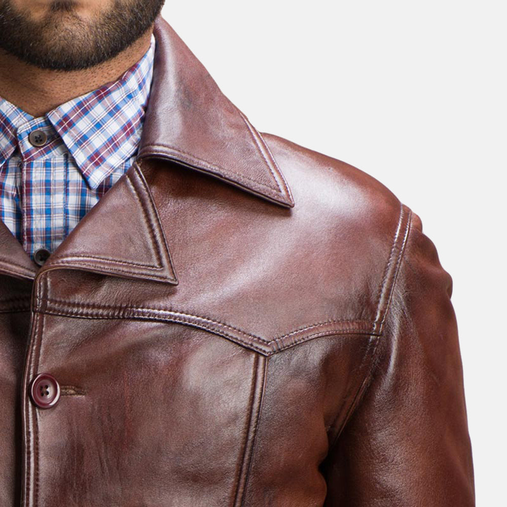 Men's Field Style Leather Jacket