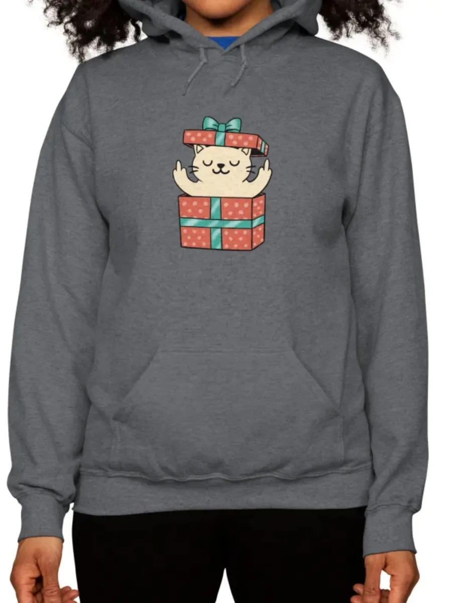 Cat In Box Print Hoodie