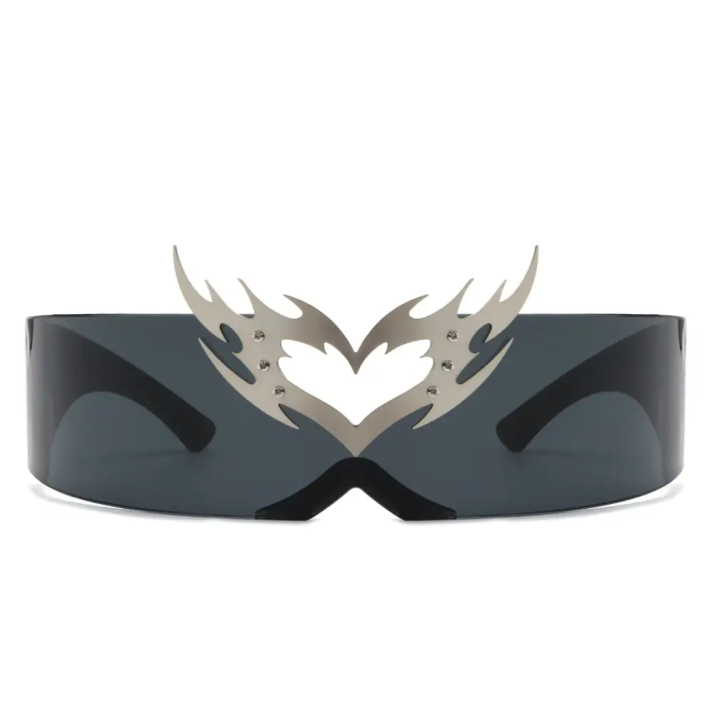 Futuristic Cyclops Wraparound Shield Translucent Crown Sunglasses
