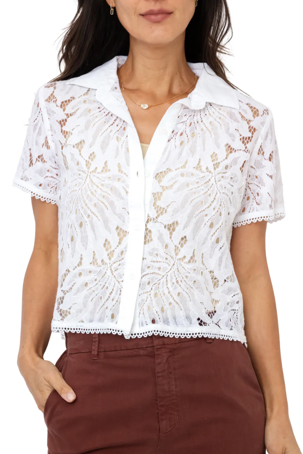 Notched Collar Shirt