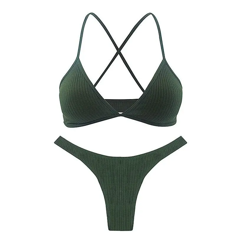 Cross-Back Cotton Lingerie Set