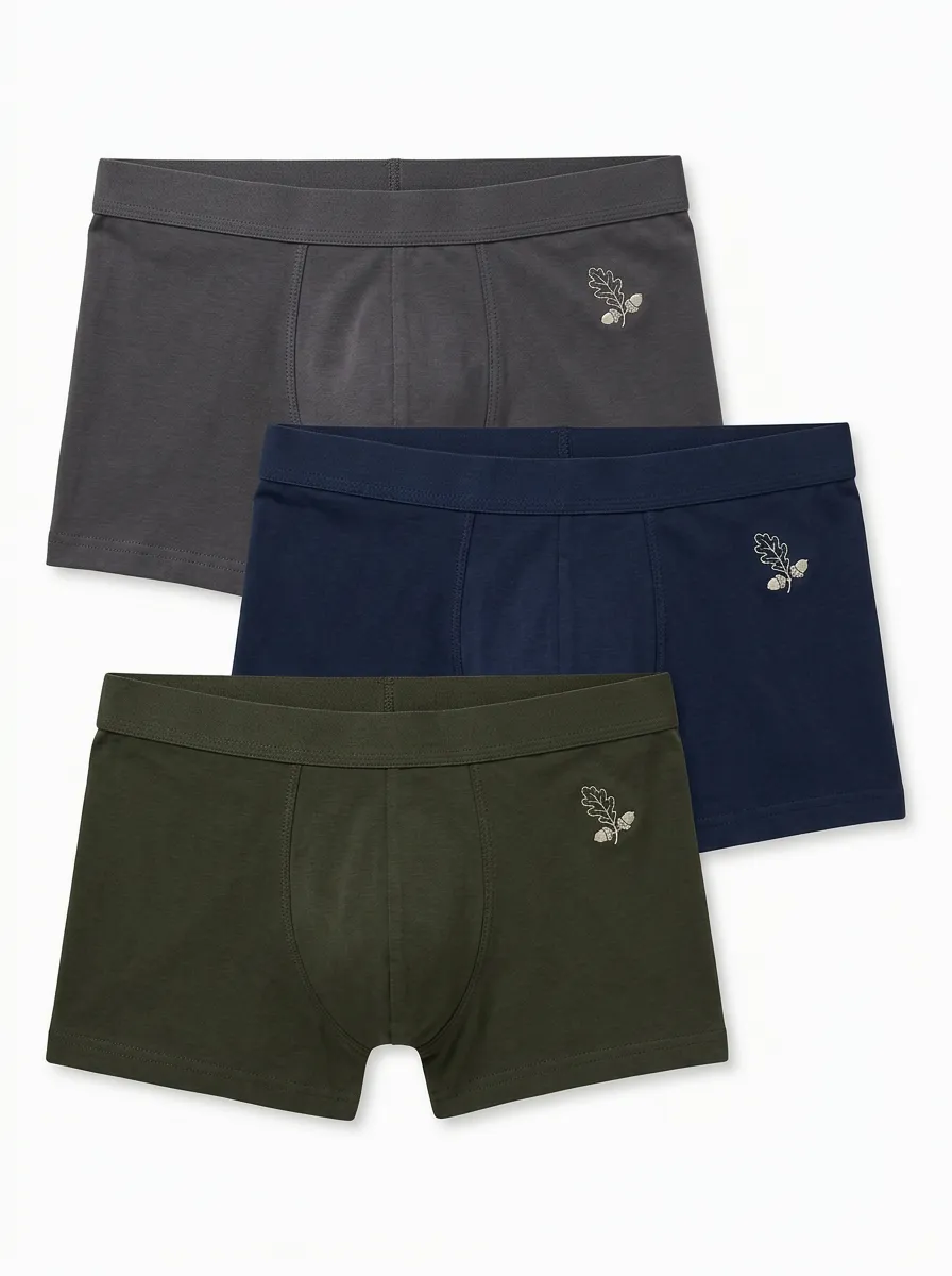 Men's Oak Leaf Acorn Embroidered Trunk Brief Set