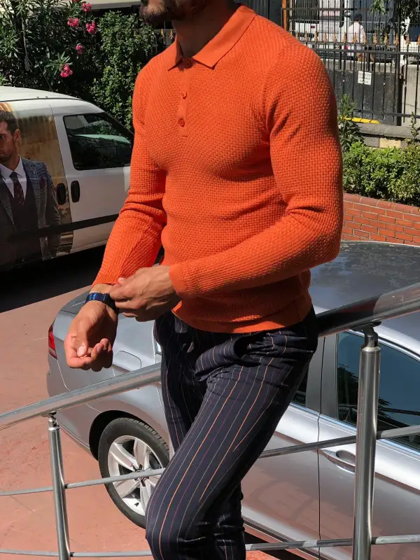 Timeless Polo Collar Slim Fit Knit Sweater