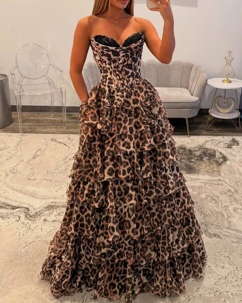 Sleeveless Ruffled Tiered Maxi Tie Detail Dress