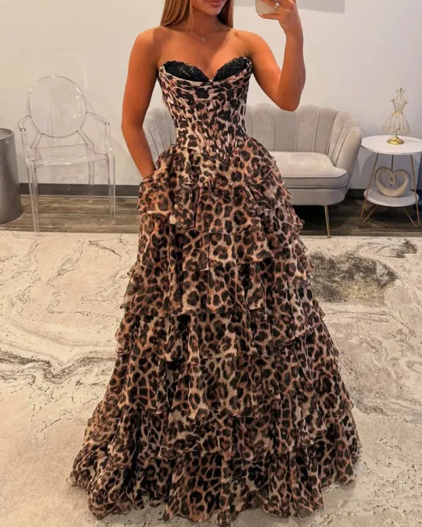 Sleeveless Ruffled Tiered Maxi Tie Detail Dress