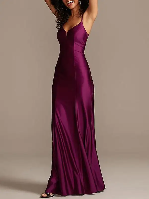 Satin Sheath Bridesmaid Dress