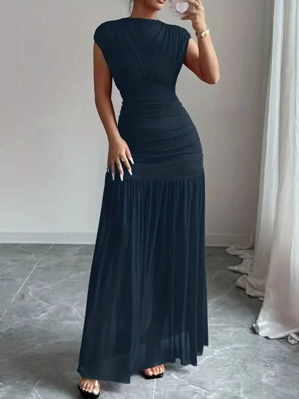 Lightweight Feel Ruched Maxi Dress