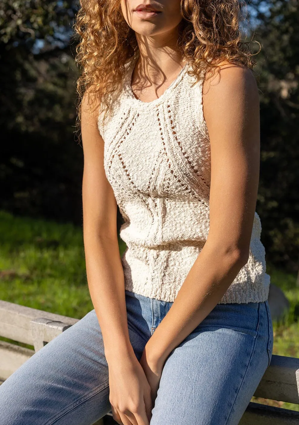 Hollow Round Neck Sweater Tank