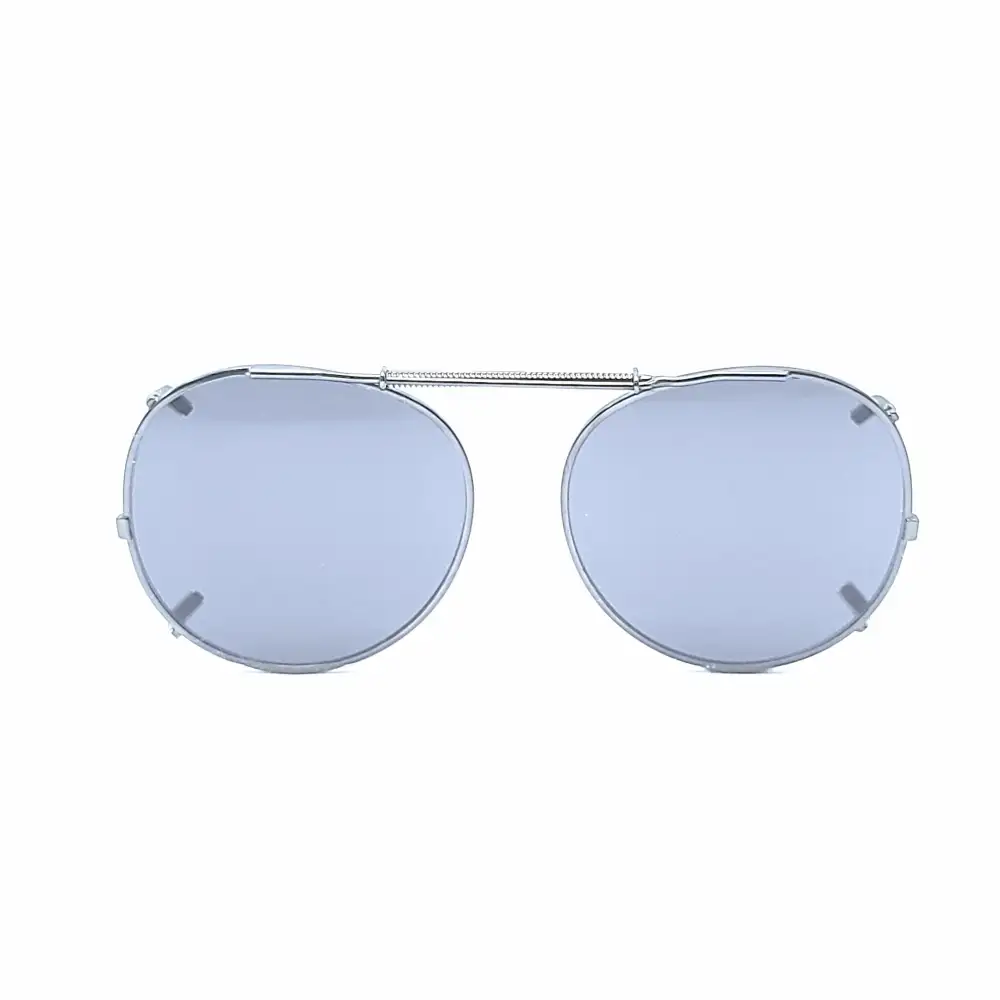 44mm Round Mirrored Clip-On Sunglasses
