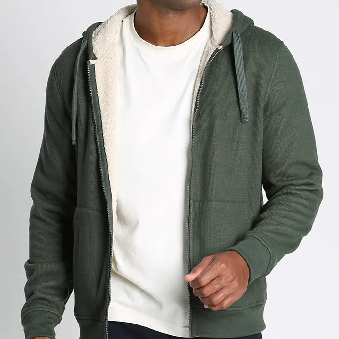 Sherpa Lined Waffle Hoodie