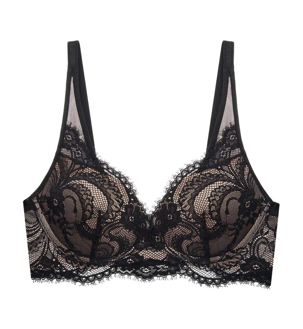 Women's Breathable-Feel Non-Wired Push-Up Lace Lightweight Bra