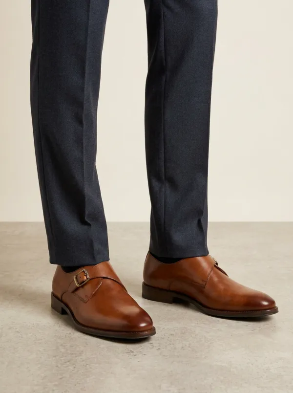 Men's Modern Classic Business Leather Single Monk Strap Shoes
