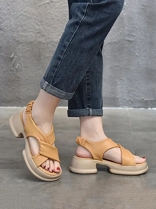 Open-Toe Platform Heeled Sandals