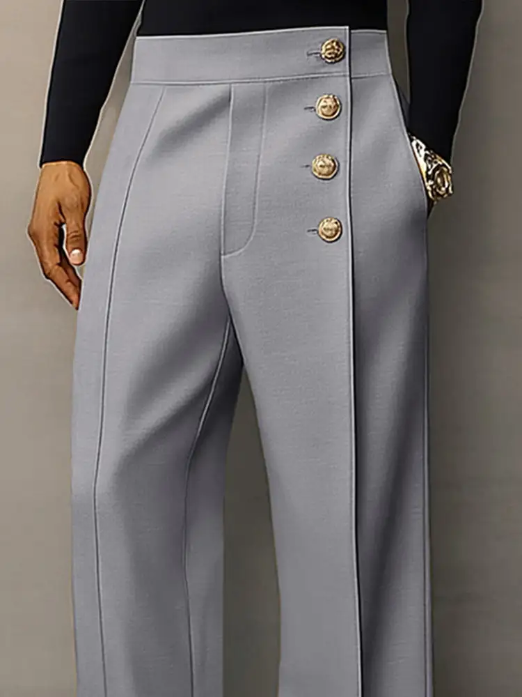 Soft Touch Button Detail Dress Pants