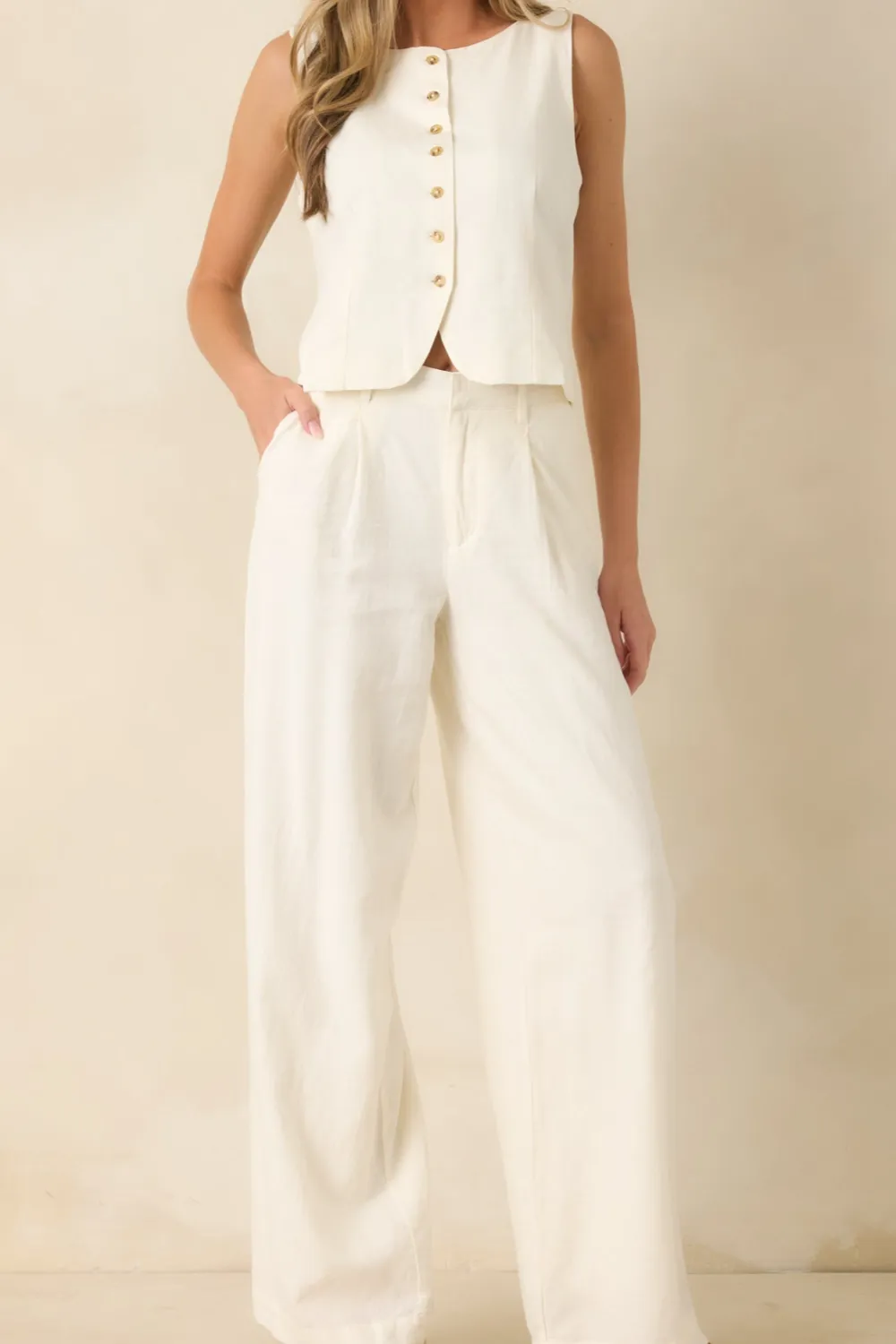 Classic Linen Wide Leg Pants