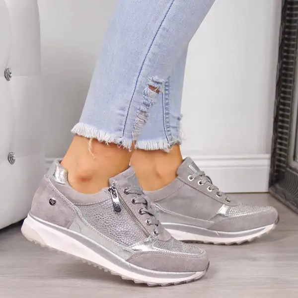  Orthopedic Zip Up Lace Sneakers Apparel