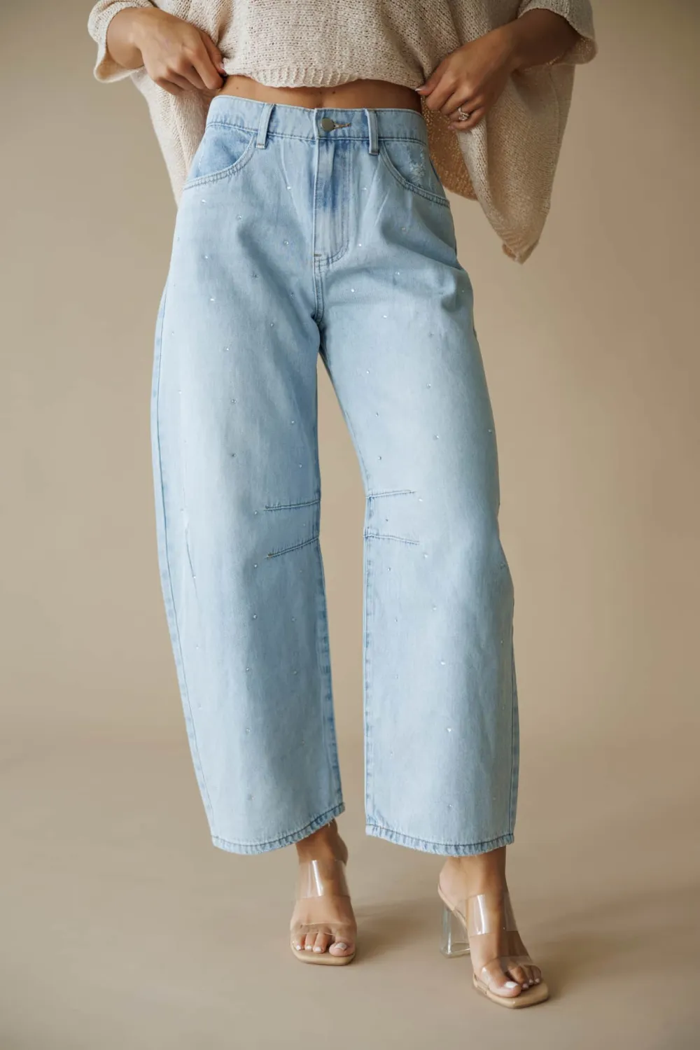 Barrel Rhinestone Jeans